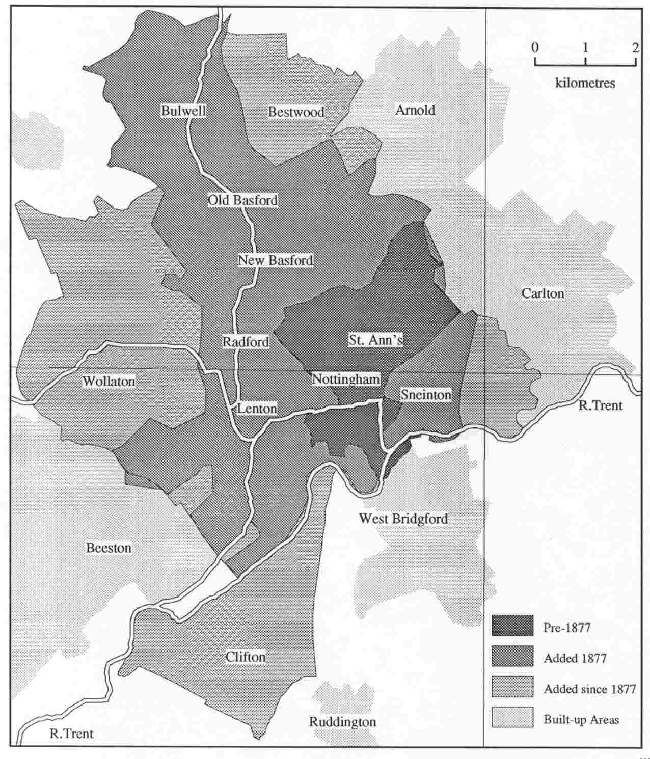 Map 1 - Growth of the Borough and City of
    Nottingham