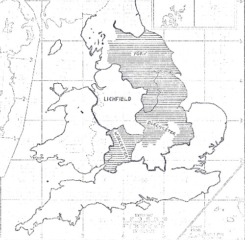 Map 4 - 11th Century Sphere of Influence of the Bishop of York